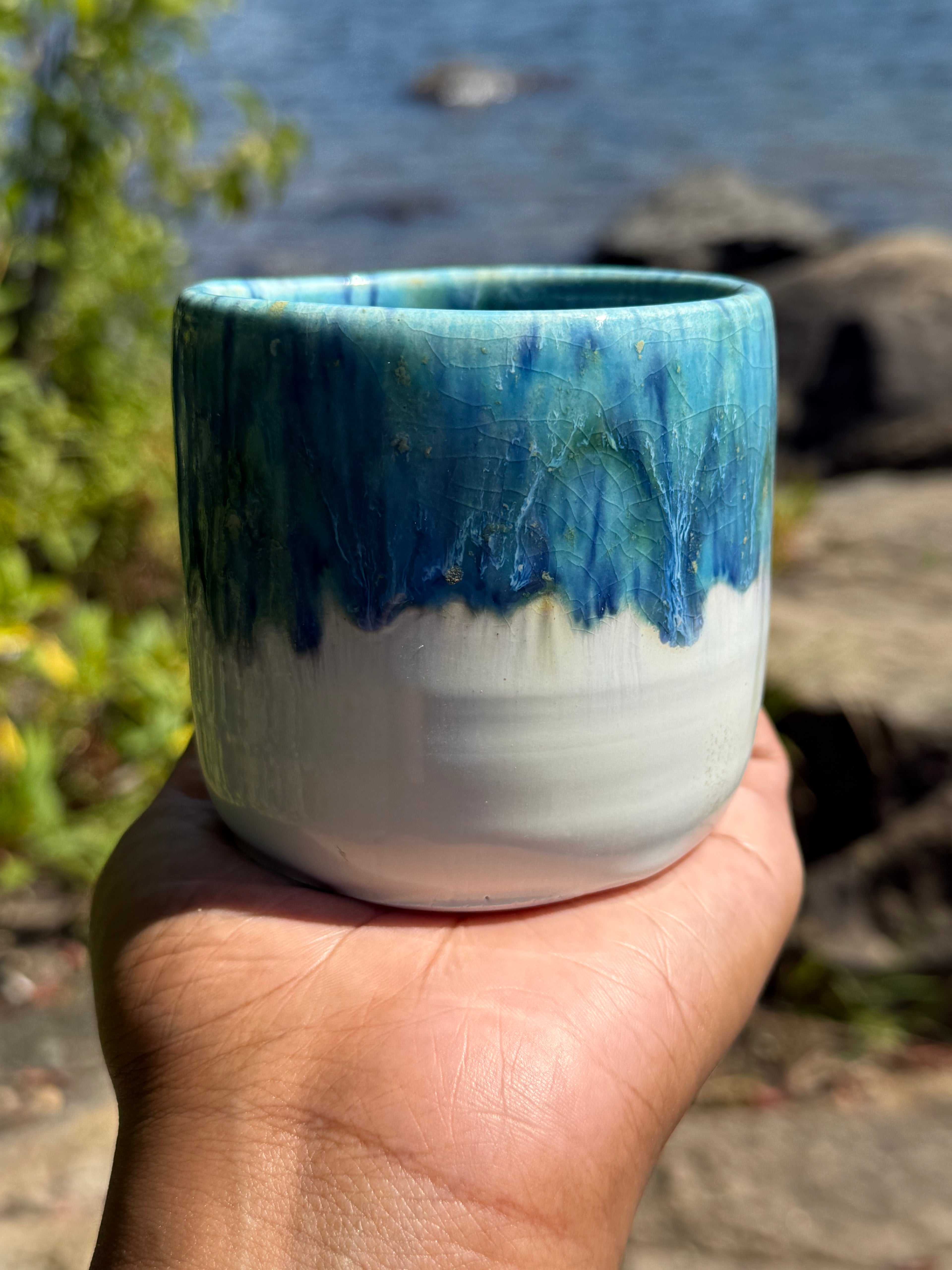 Blue Confetti Cup