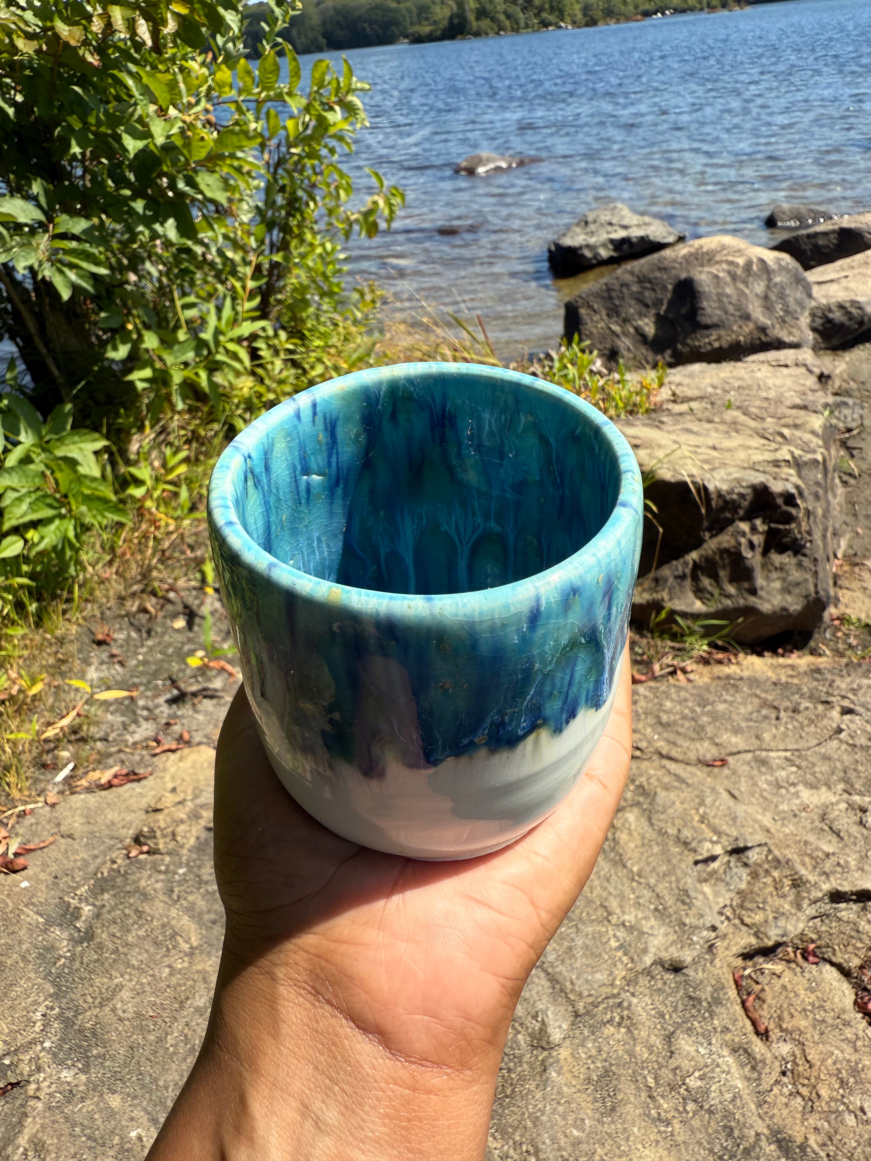 Blue Confetti Cup