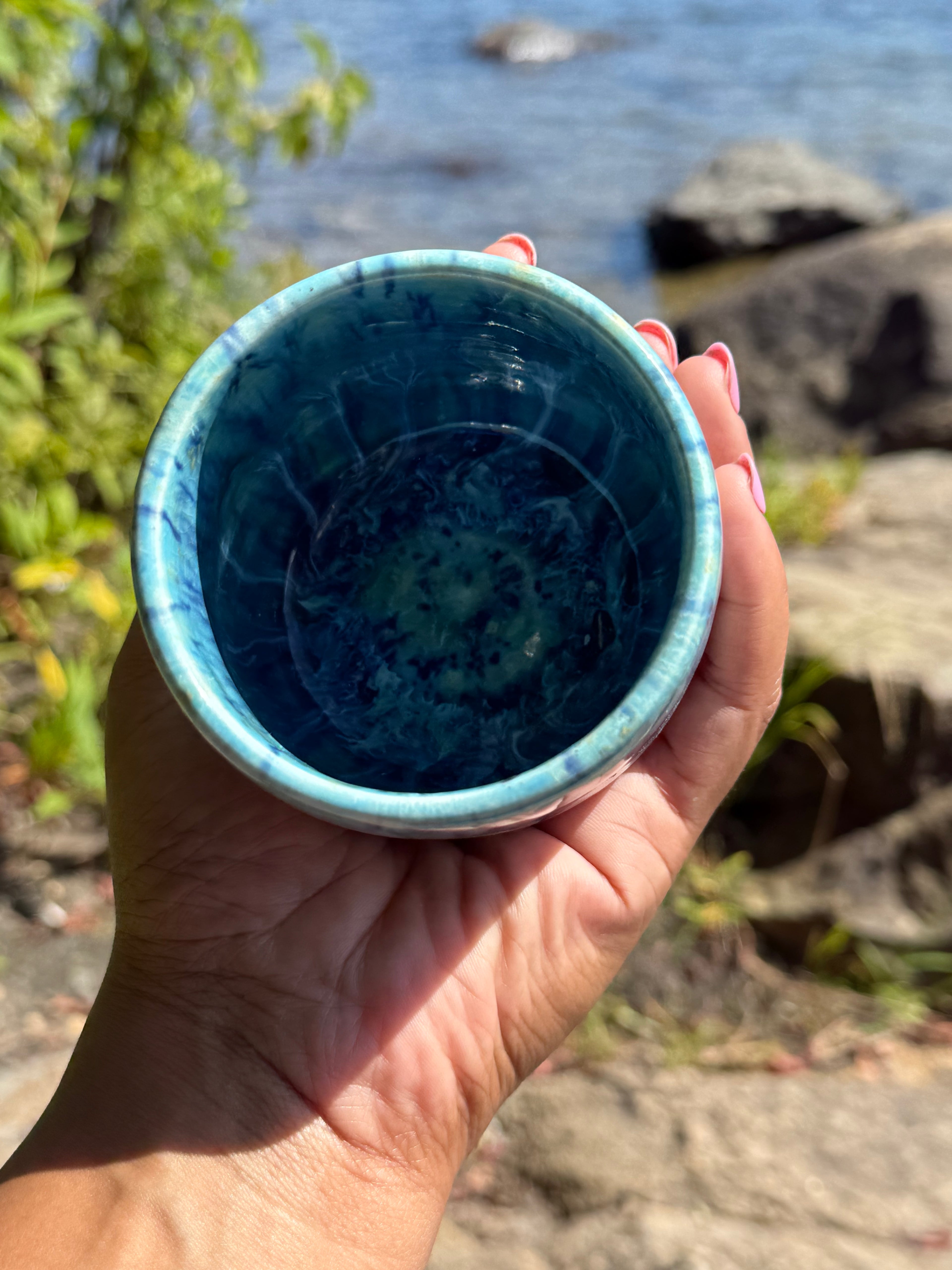 Blue Confetti Cup