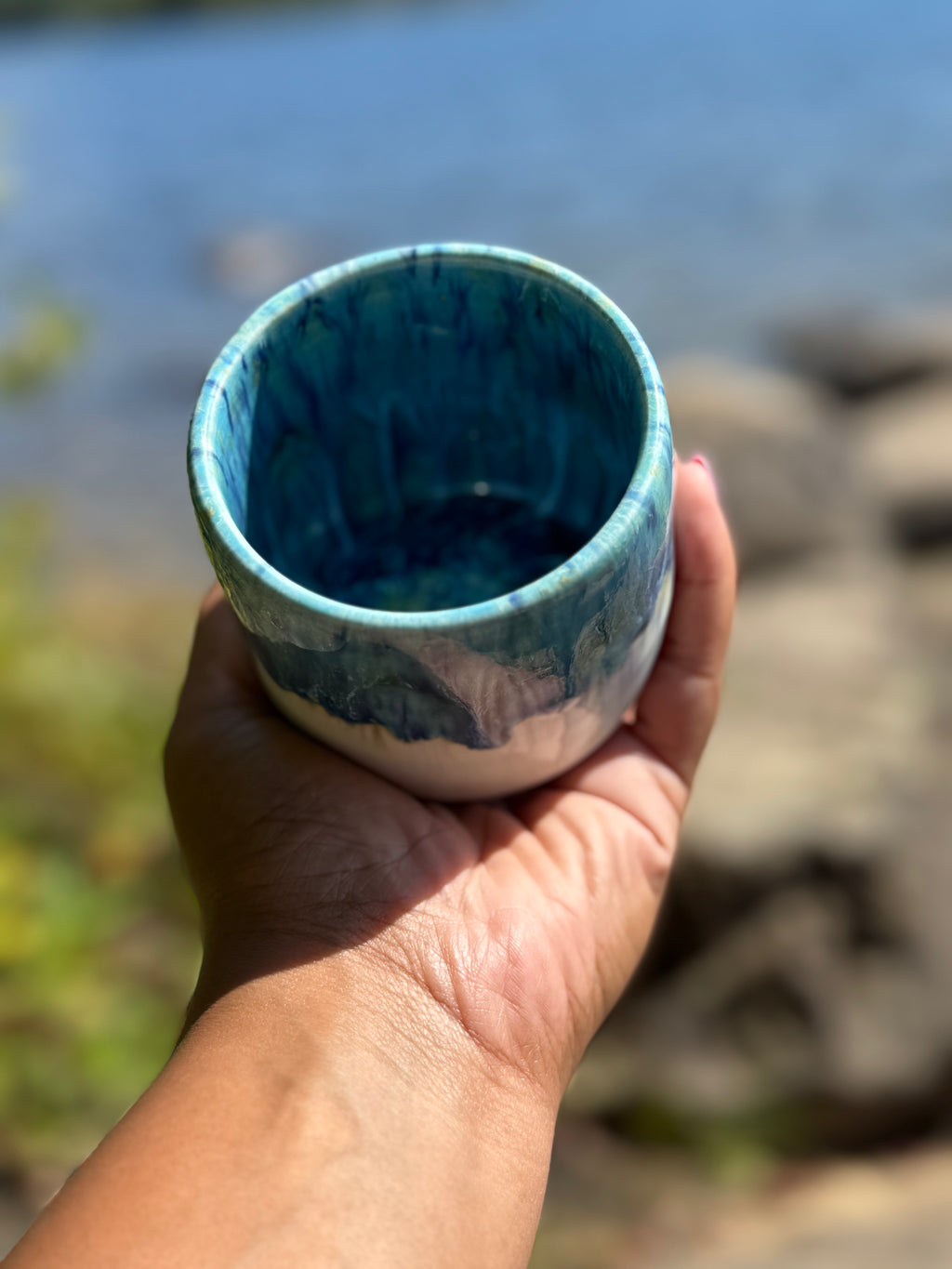 Blue Confetti Cup